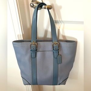 Coach Light Blue Leather Small Tote
